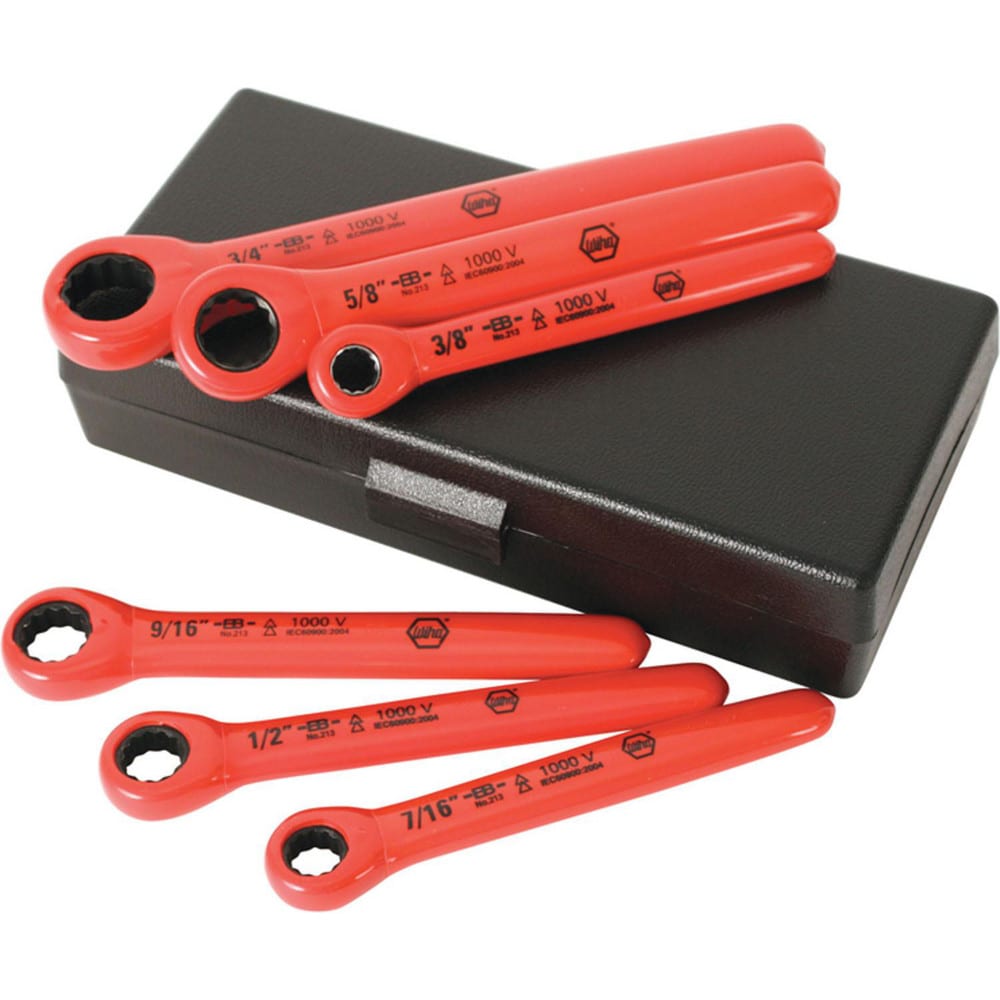 Box End Wrench Set: 6 Pc, Inch