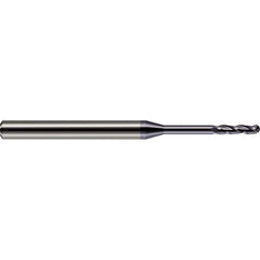 Ball End Mill: 0.0120" Dia, 0.0600" LOC, 3 Flute, Solid Carbide