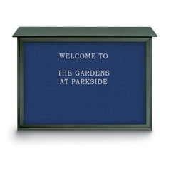 Enclosed Letter Board: 45" Wide, 30" High, Recycled Plastics, Woodland Green