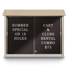 Enclosed Letter Board: 45" Wide, 36" High, Recycled Plastics, Sand