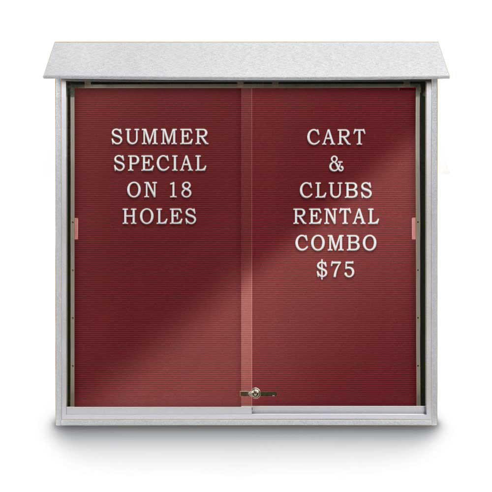 Enclosed Letter Board: 48" Wide, 48" High, Recycled Plastics, White