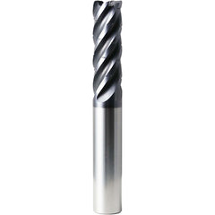 Corner Radius End Mill: 1" Dia, 3" LOC, 0.0900" Radius, 5 Flute, Solid Carbide