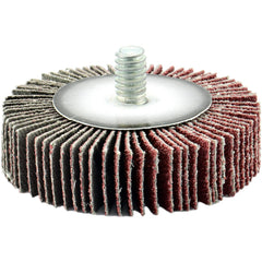 Mounted Flap Wheel: 1-1/2" Dia, 1/2" Face Width, 60 Grit, Aluminum Oxide