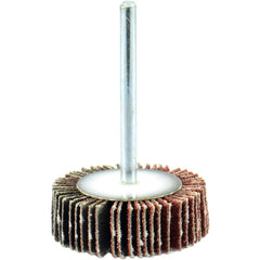 Mounted Flap Wheel: 3/4" Dia, 3/8" Face Width, 80 Grit, Aluminum Oxide