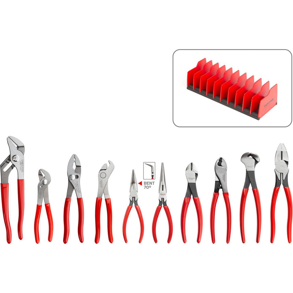 Plier Sets; Plier Type Included: Gripping, Cutting; Container Type: None; Handle Material: Non-Slip Grips; Includes: 10 pliers; Insulated: No; Tether Style: Not Tether Capable