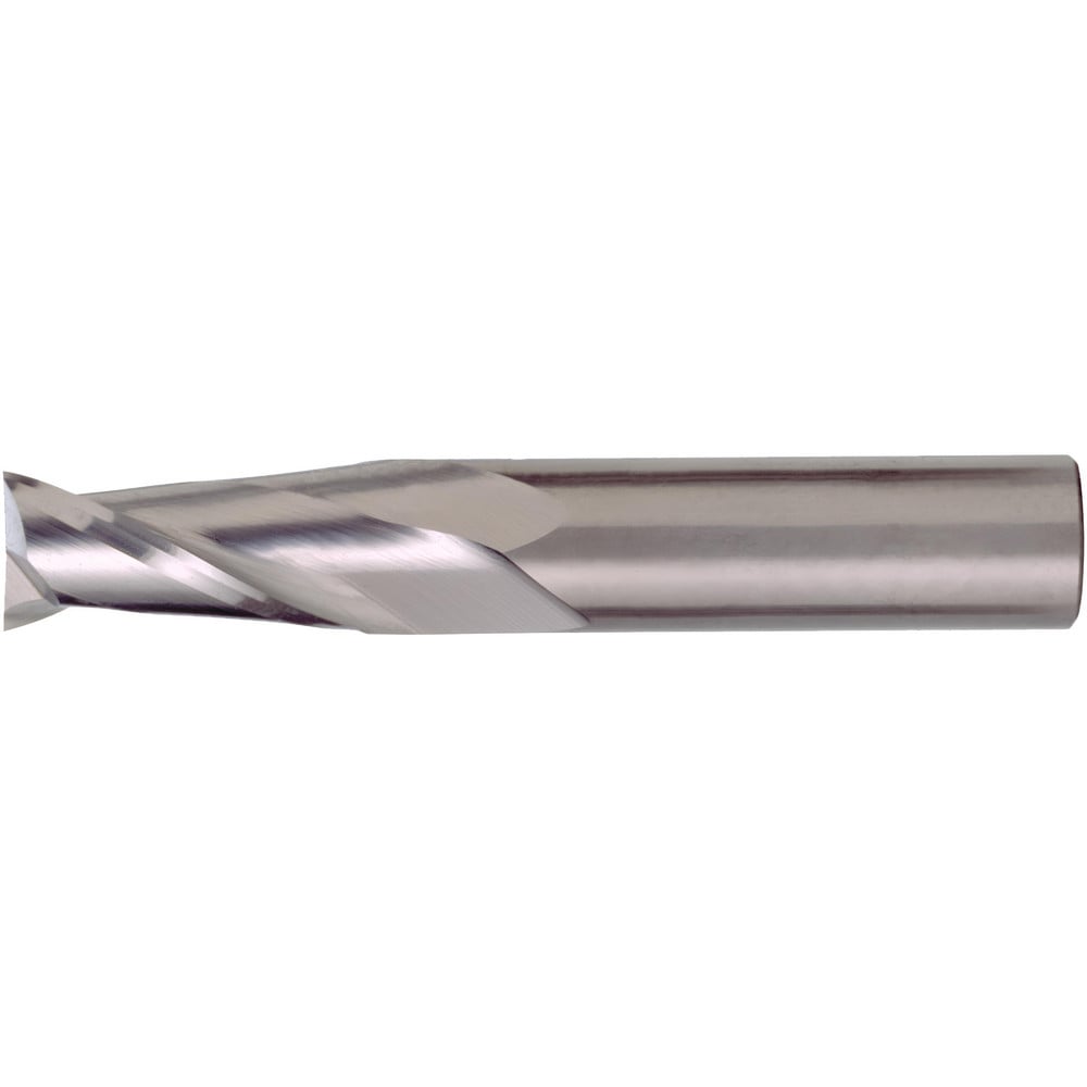 Square End Mill: 1" Dia, 3" LOC, 2 Flute, Solid Carbide