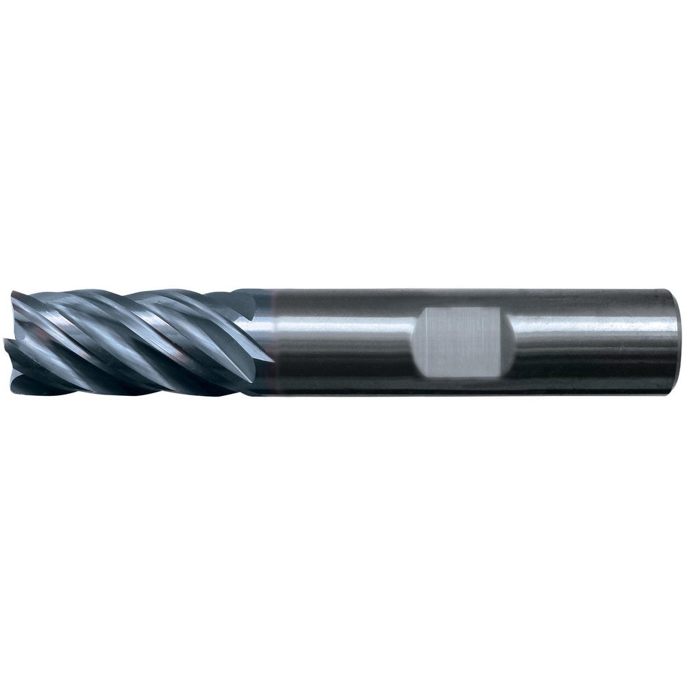 Corner Radius End Mill: 1" Dia, 2-1/4" LOC, 3.17 mm Radius, 5 Flute, Solid Carbide