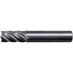 Corner Radius End Mill: 3/16" Dia, 3/8" LOC, 0.25 mm Radius, 5 Flute, Solid Carbide