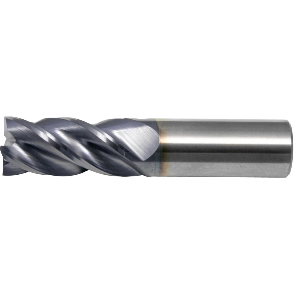 Corner Radius End Mill: 1/8" Dia, 1/2" LOC, 0.25 mm Radius, 4 Flute, Solid Carbide