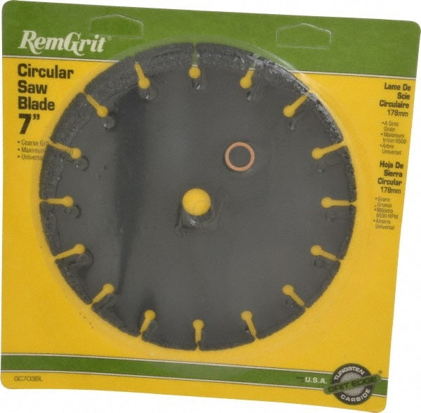 Wet & Dry Cut Saw Blade: 7" Dia, 1/2 & 5/8" Arbor Hole