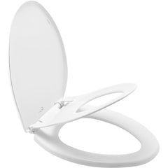 Toilet Seats; Type: Closed, Standard; Style: Elongated; Material: Plastic; Color: White; Outside Width: 14.125 in; Inside Width: 8.2500 in; Hinge Design: Stay-Tite;Slow Close; Length (Inch): 18.56 in