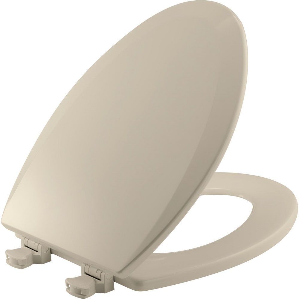 Toilet Seats; Type: Closed, Standard; Style: Elongated; Material: Enameled Wood; Color: Almond; Outside Width: 14.125 in; Inside Width: 8.1250 in; Hinge Design: Lift-Off; Length (Inch): 18.88 in