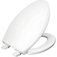 Toilet Seats; Type: Closed, Standard; Style: Elongated; Material: Plastic; Color: White; Outside Width: 14.313 in; Inside Width: 8.1250 in; Hinge Design: Stay-Tite;Slow Close; Length (Inch): 18.63 in