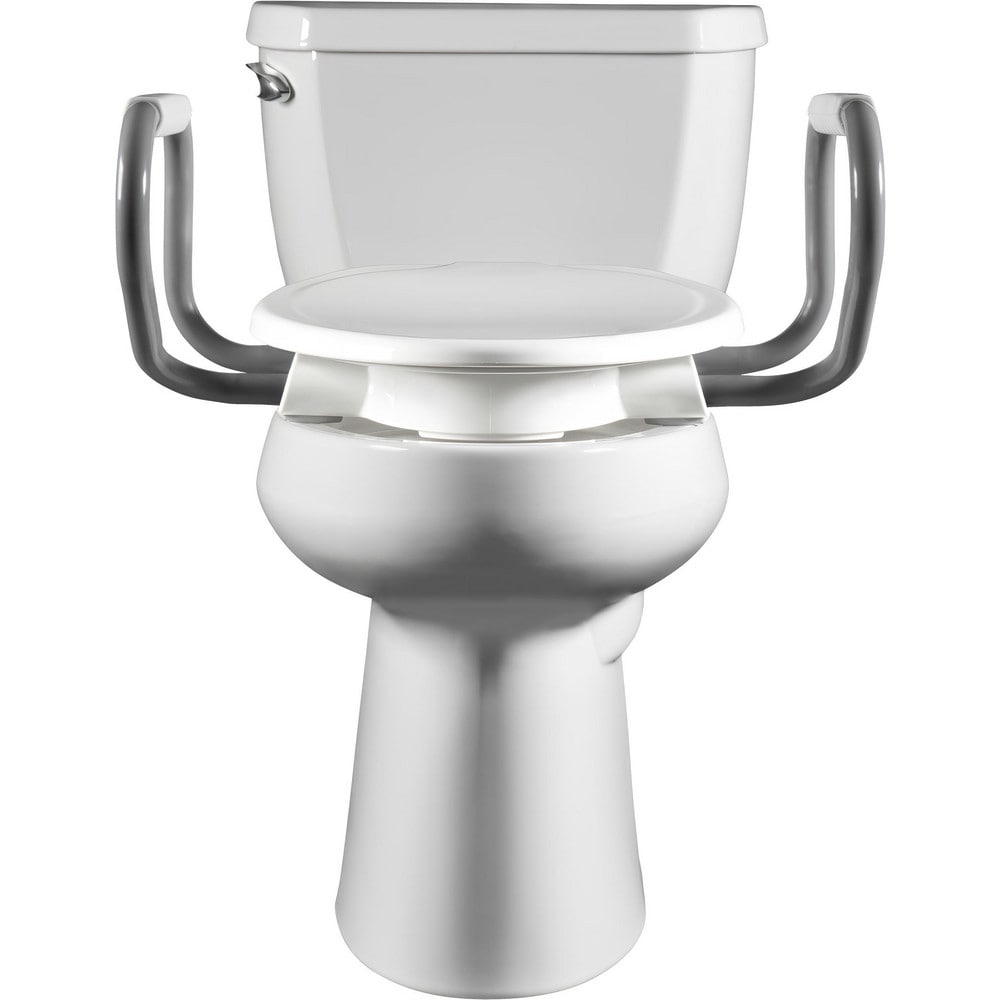 Toilet Seats; Type: Closed, Safety Arm, Lift; Style: Elongated; Material: Plastic; Color: White; Outside Width: 23.000 in; Inside Width: 7.9380 in; Hinge Design: Stay-Tite;Self-Sustaining Check; Length (Inch): 19.50 in