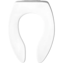 Toilet Seats; Type: Standard, Open; Style: Elongated; Material: Plastic; Color: White; Outside Width: 14.313 in; Inside Width: 7.6250 in; Hinge Design: Stay-Tite;External Check;Stainless Steel; Length (Inch): 18.38 in