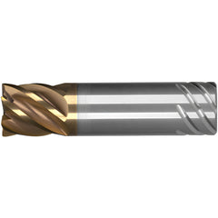 Corner Radius End Mill: 1" Dia, 2-1/2" LOC, 0.1200" Radius, 6 Flute, Solid Carbide