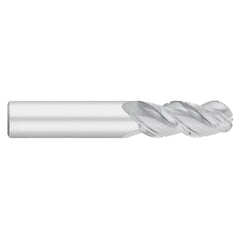 Ball End Mill: 3/16" Dia, 5/8" LOC, 3 Flute, Solid Carbide