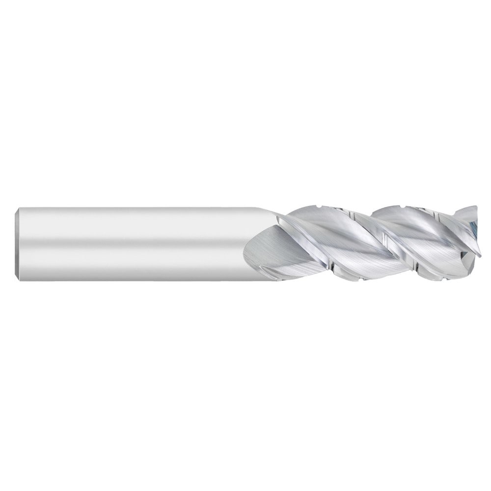 Corner Radius End Mill: 3/16" Dia, 5/8" LOC, 0.0100" Radius, 3 Flute, Solid Carbide