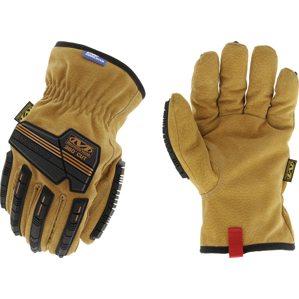 Cut & Abrasion-Resistant Gloves: Coldwork CWKLDMP-X75, Size X-Large, ANSI Cut A5, ANSI Puncture 0, Thermal & Polyester Lined, Leather