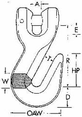 3/4 Inch Chain Diameter, Grade 100 Clevis Hook