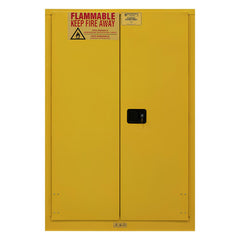 Flammable & Hazardous Storage Cabinets:  30.000 gal Drum, 2.000 Door,  5 Shelf,  Manual Closing,  Safety Yellow