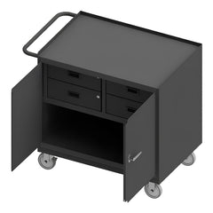 Mobile Work Centers; Center Type: Mobile Bench Cabinet; Load Capacity: 1200; Depth (Inch): 42-1/8; Height (Inch): 36-3/8; Number Of Bins: 0; Color: Gray; Overall Depth: 42.125 in; Overall Height: 36.375 in