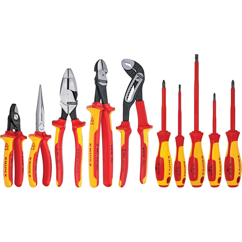 Combination Hand Tool Set: 10 Pc, Insulated Pliers & Screwdriver Set in Hard Case