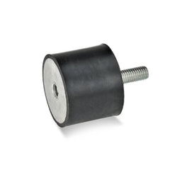 Vibration Isolators; Isolator Type: Plate/Stud; Insert Material: Zinc-Plated Steel; Isolator Material: Natural Rubber; Maximum Load Capacity: 7130.00 N; Top Diameter: 70.00; Bottom Diameter: 70; Thread Size: M10x1.5; Overall Width: 70 mm