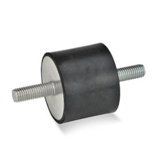 Vibration Isolators; Isolator Type: Stud/Stud; Insert Material: Zinc-Plated Steel; Isolator Material: Natural Rubber; Maximum Load Capacity: 85.00 N; Top Diameter: 8.00; Bottom Diameter: 8; Thread Size: M3x0.5; Overall Width: 8 mm