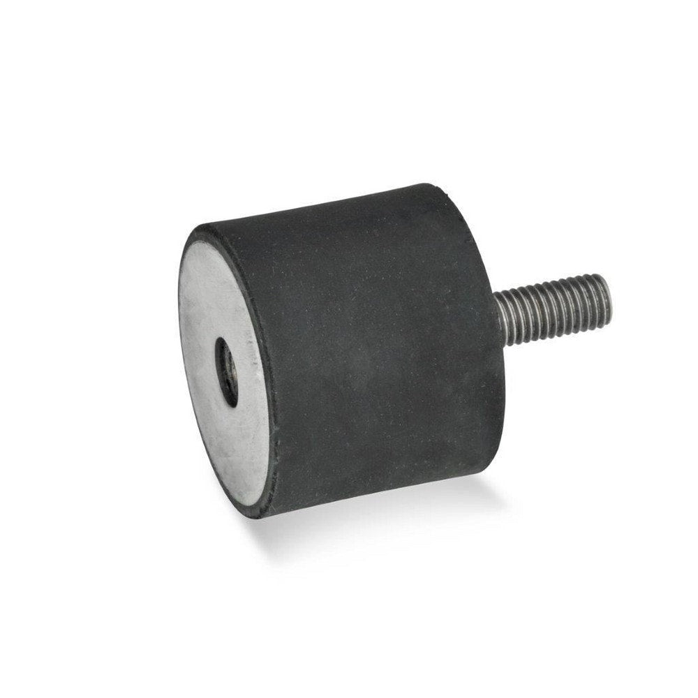 Vibration Isolators; Isolator Type: Plate/Stud; Insert Material: Stainless Steel; Isolator Material: Natural Rubber; Maximum Load Capacity: 1570.00 N; Top Diameter: 40.00; Bottom Diameter: 40; Thread Size: M8x1.25; Overall Width: 40 mm