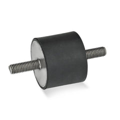 Vibration Isolators; Isolator Type: Stud/Stud; Insert Material: Stainless Steel; Isolator Material: Natural Rubber; Maximum Load Capacity: 19260.00 N; Top Diameter: 125.00; Bottom Diameter: 125; Thread Size: M16x2; Overall Width: 125 mm