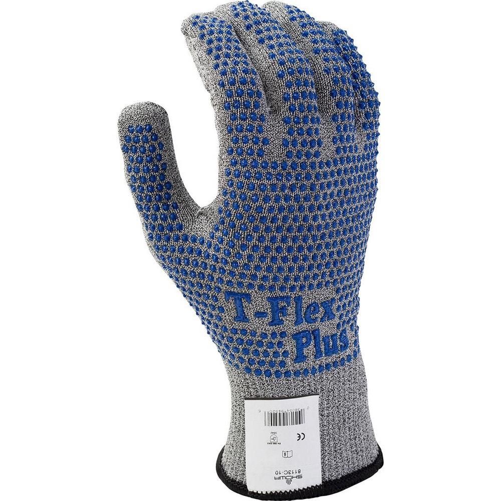 Cut & Abrasion-Resistant Gloves: SHOWA 8113C, Size Large, ANSI Cut A3, ANSI Puncture 0, PVC, Glass Fiber & HPPE