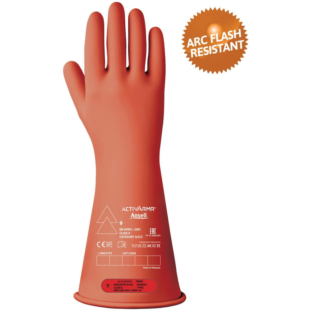 Rubber Linesman Gloves: Activarmr RIG014R, Class 0, Size 3X-Large, 14" Long