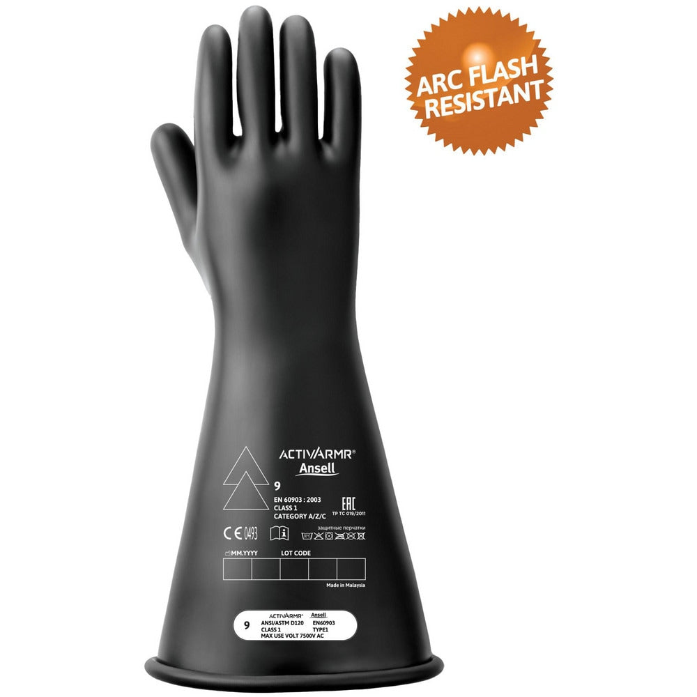 Rubber Linesman Gloves: Activarmr RIG116B, Class 1, Size 2X-Large, 16" Long