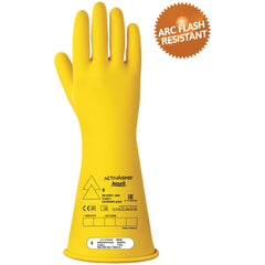 Rubber Linesman Gloves: Activarmr RIG116Y, Class 1, Size X-Large, 16" Long