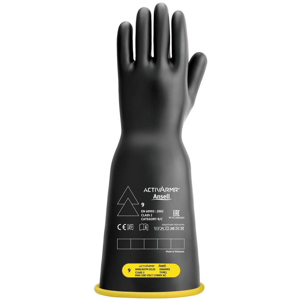 Rubber Linesman Gloves: Activarmr RIG216YBBC, Class 2, Size 2X-Large & X-Large, 16" Long