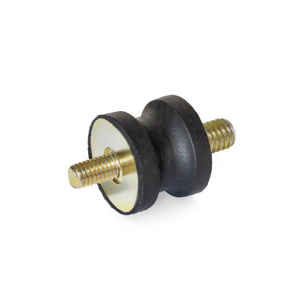 Vibration Isolators; Isolator Type: Stud/Stud; Insert Material: Zinc-Plated Steel; Isolator Material: Natural Rubber; Maximum Load Capacity: 163.00 N; Top Diameter: 15.00; Bottom Diameter: 15; Thread Size: #8-32; Overall Width: 15 mm