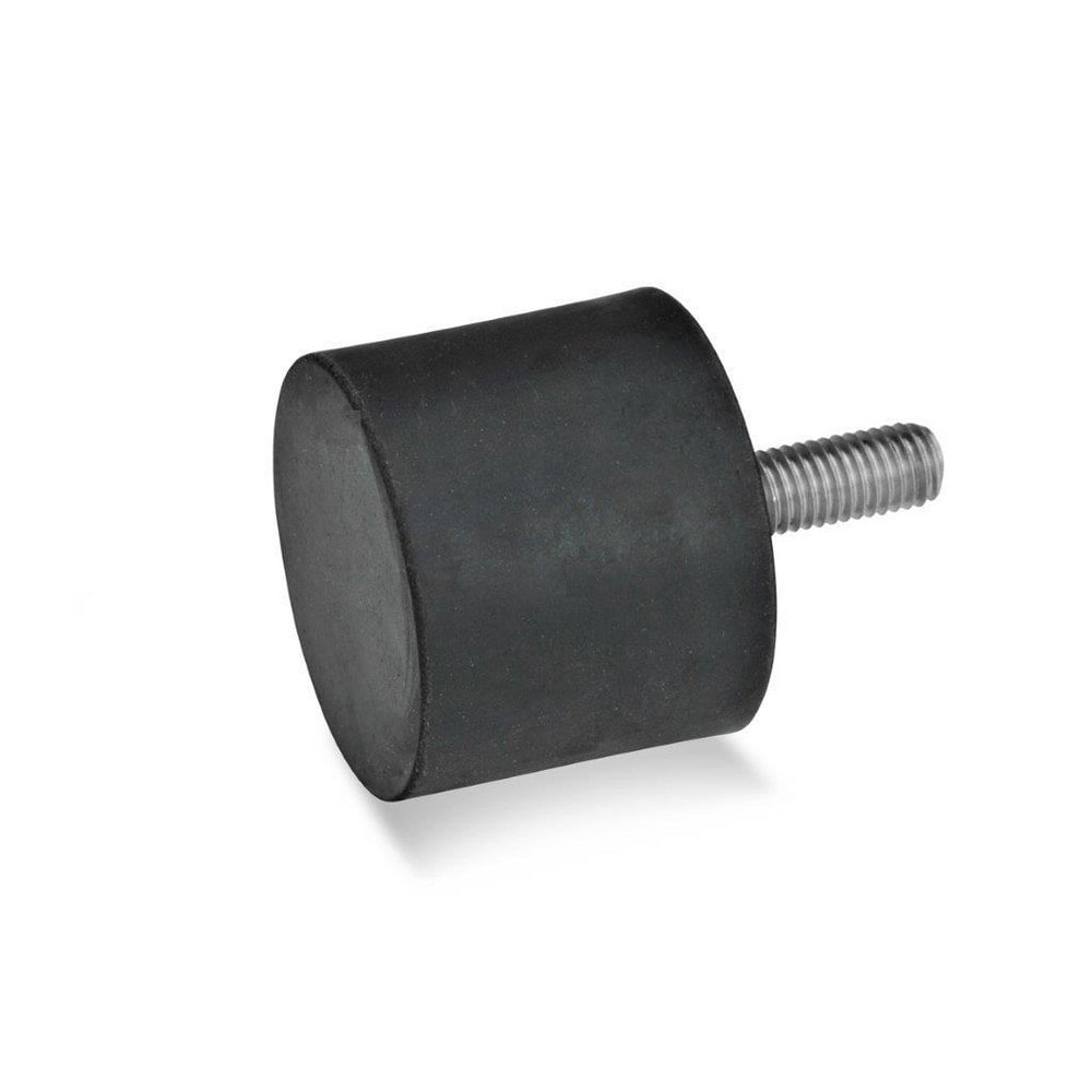 Vibration Isolators; Isolator Type: Plate/Stud; Insert Material: Stainless Steel; Isolator Material: Natural Rubber; Maximum Load Capacity: 2700.00 N; Top Diameter: 50.00; Bottom Diameter: 50; Thread Size: M10x1.5; Overall Width: 50 mm