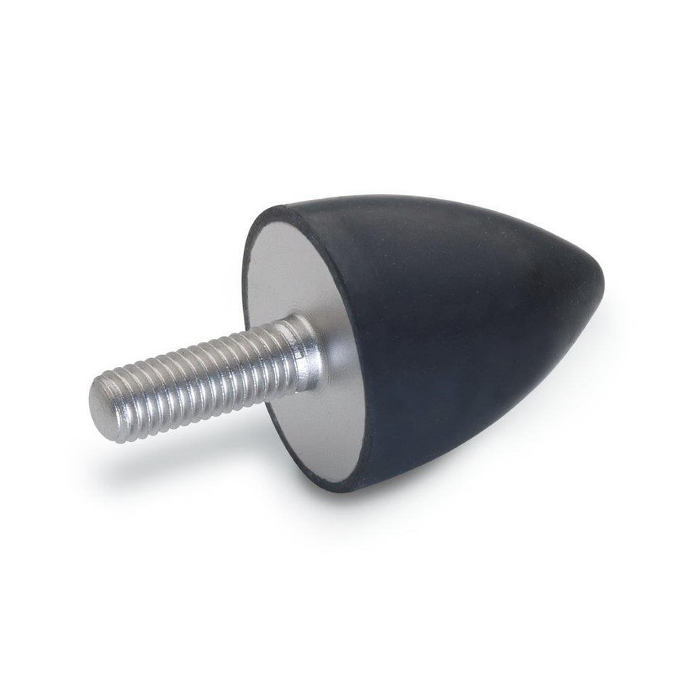 Vibration Isolators; Isolator Type: Plate/Stud; Insert Material: Stainless Steel; Isolator Material: Natural Rubber; Maximum Load Capacity: 200.16 N; Top Diameter: 32.00; Thread Size: 5/16-18; Overall Width: 32 mm