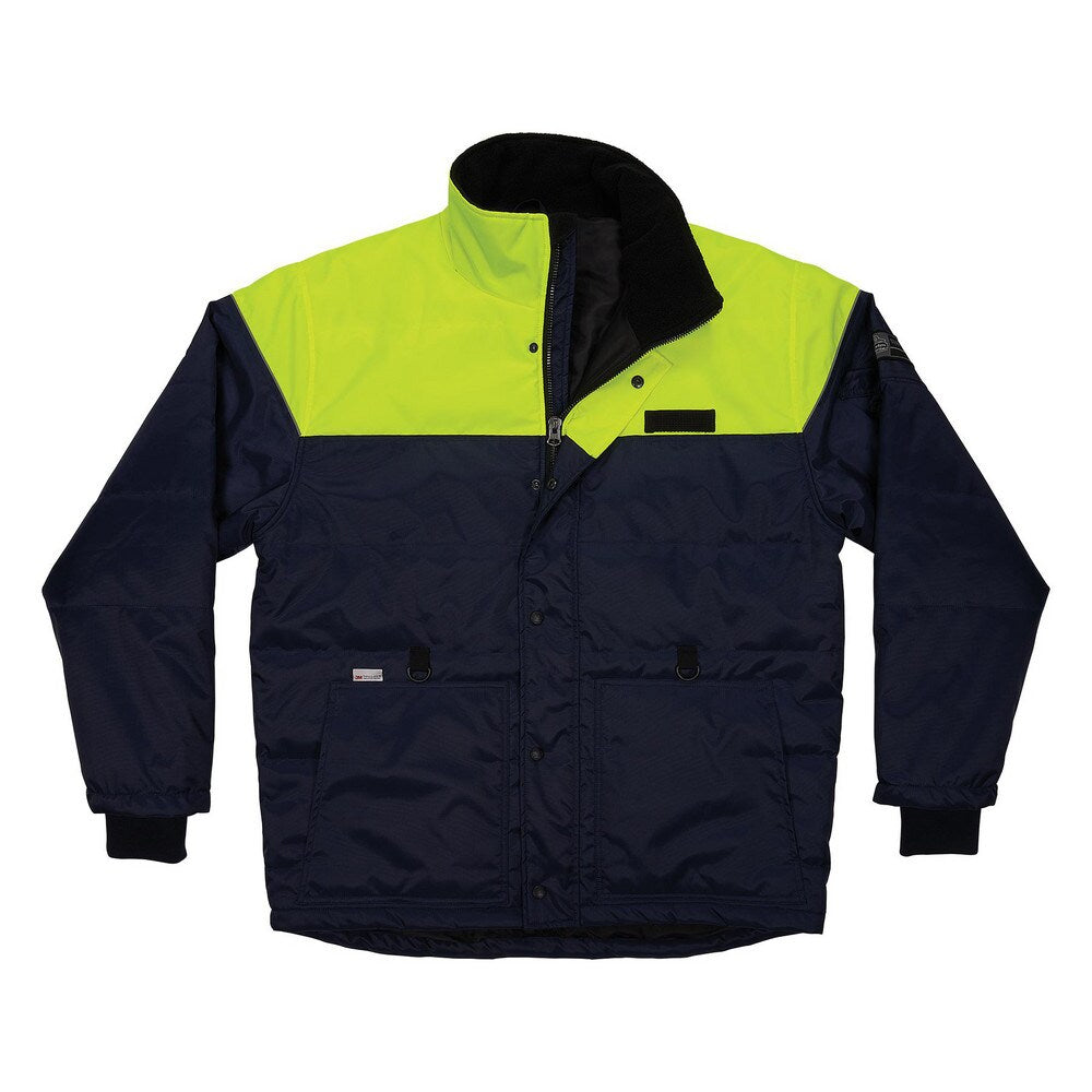 Work Jacket: Size X-Small, Polyester, Zipper & Snaps Closure