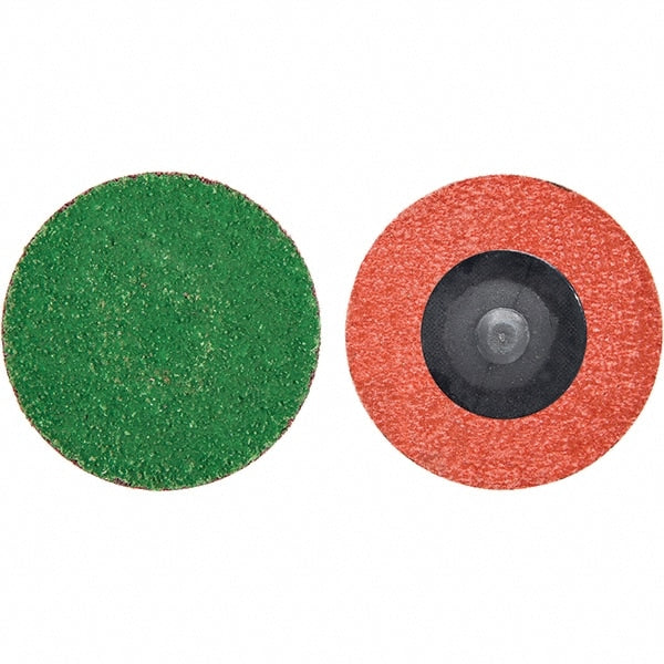 Quick-Change Disc: 2" Dia, 50 Grit, Aluminum Oxide, Coated