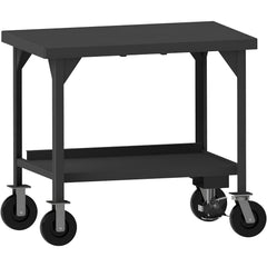 Mobile Work Benches; Type: Heavy-Duty Mobile Workbench with Floor Lock; Bench Type: Heavy-Duty Mobile Workbench; Edge Type: Square; Depth (Inch): 30; Leg Style: Fixed; Load Capacity (Lb.