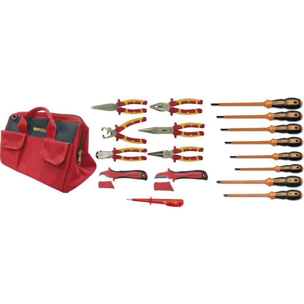 Combination Hand Tool Set: 17 Pc, Electrician's Tool Set