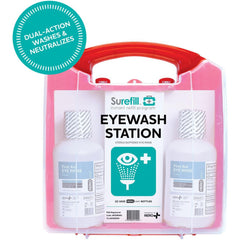 Disposable Eye Wash Bottles & Stations; Type: Double Station; Container Size: (2) 16 oz; Color: White, Green; Shelf Life: 2; Overall Diameter: 3.500; Overall Height: 11.5 in; Overall Width: 4 in; Overall Length: 10.50 in