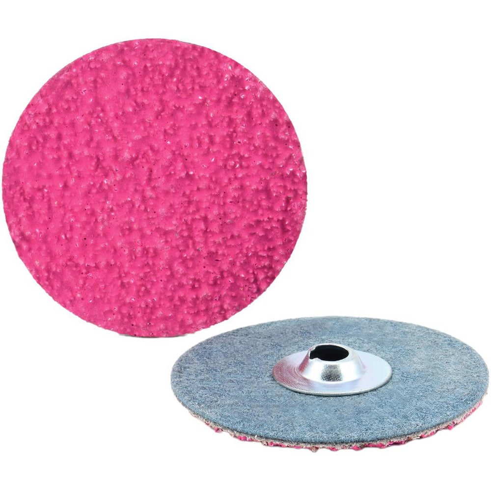 Quick-Change Disc: Type S, 2" Dia, 80 Grit, Ceramic Alumina, Coated