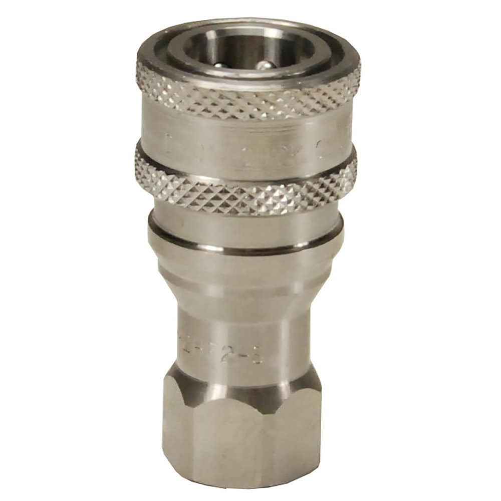 Hydraulic Hose Fittings & Couplings; Type: H-Series ISO-B Poppet Valve Female Threaded Coupler; Fitting Type: Coupler; Hose Inside Diameter (Decimal Inch): 0.5000; Hose Size: 1/2