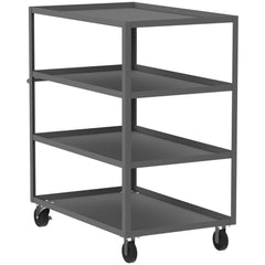 Shelf Utility Cart: 53" Long, 30" Wide, Steel, 3600 lb Capacity, Gray