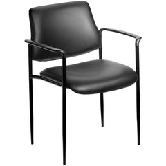 Guest Stacker Chair: 30.5 in x 23 in x 24", Black Vinyl