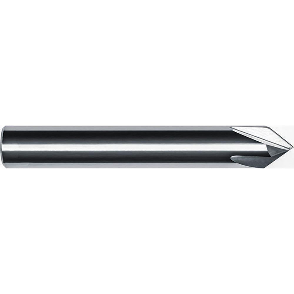 Chamfer Mill: 3/8" Dia, 3/8" Shank Dia, 30.00 deg, 4 Flute, Solid Carbide, Single End