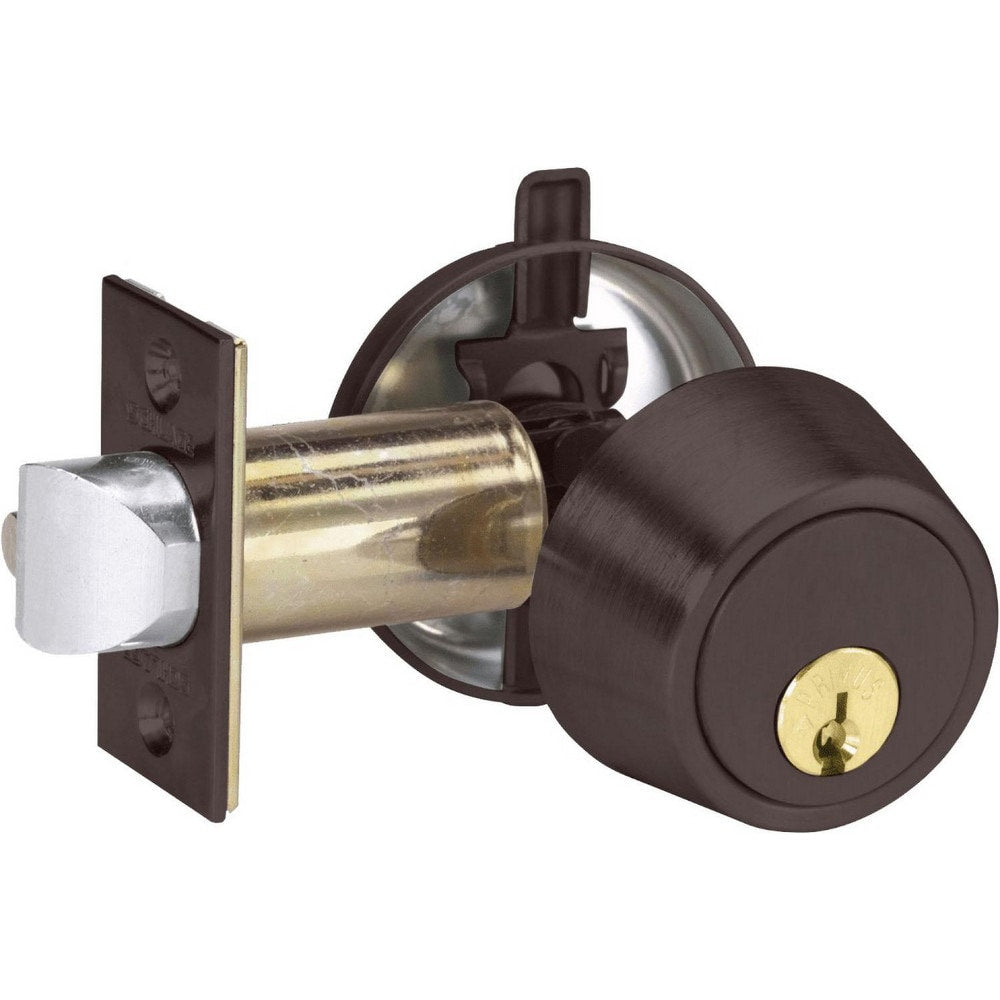 Deadbolts; Deadbolt Type: Deadbolt; Lock Type: Single Cylinder; Key Type: Schlage C; Mount Type: Through Hole; Material: Metal; Minimum Door Thickness: 1.5 in; Maximum Door Thickness: 2.125; Finish: Antique Bronze